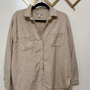 Women’s Beige Boyfriend Fit Flannel